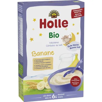 Dětská výživa Holle BIO Banánová mléčná kaše vhodná od 6. měsíce věku