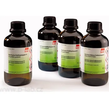 Hnojivo KF volumetrická titrace - jednosložková (Činidlo: Karl Fischer Roti®hydroquant C2, Specifikace: 2 mg H2O/ml, bez pyridinu, Použití: jednosložkové titrační činidlo, Bezp.věty (GHS): H314-H332-H360D-H373, Balení: 1 l)