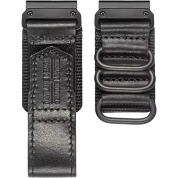 Příslušenství k chytrým hodinkám HEMSUT kožený/nylonový řemínek EasyFit/QuickFit 26 mm na Garmin watch Černá