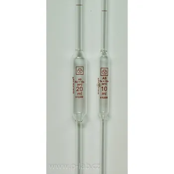 Laboratorní baňka Pipeta nedělená třídy AS, COLOR CODE (Objem (ml): 200, Největší přípustná chyba (ml): 0,100, Barevný pruh: modrý, Délka (mm): -, Balení (ks): 1)