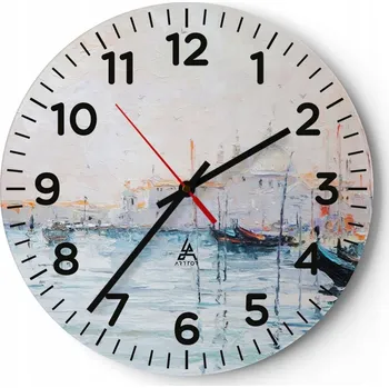 Hodiny Kuchyňské nástěnné hodiny 30x30 Moderní umělecké skleněné hodiny do obýváku Tiché