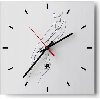 Hodiny Nástěnné hodiny do kuchyně 30x30 Žena Stylové hodiny na skle Loft Tiché