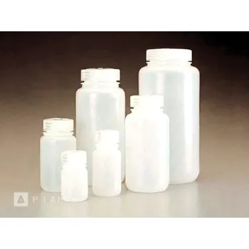 Lahvička širokohrdlá HDPE | NALGENE (Objem (ml): 30, Průměr láhve (mm): 34, Průměr hrdla (mm): 21, Výška (mm): 63, Balení (ks): 1)