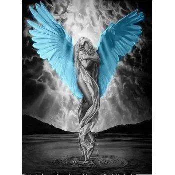 Diamantové malování Diamantové malování - Anděl s modrými křídly (50 x 70)