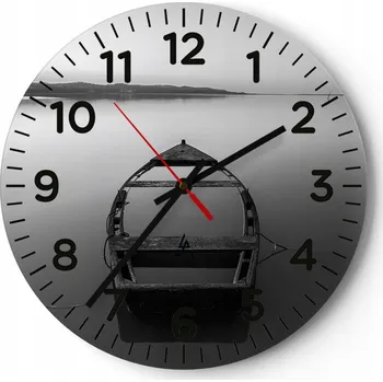 Hodiny Nástěnné hodiny do obýváku 40x40 Krajina Kulatý Skleněné hodiny Loft Tiché