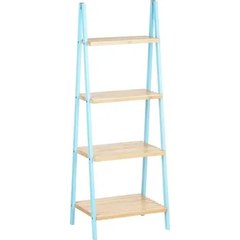 Koupelový kartáč Berilo Polička do koupelny Modrá Přírodní Bambus Dřevo 4 úrovně (40 x 109 x 30 cm)