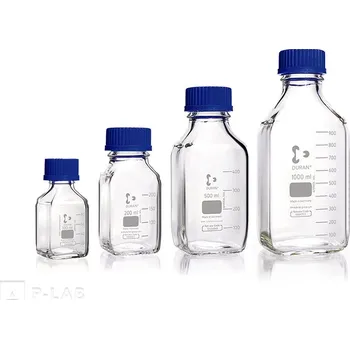 Láhev se šroubovacím uzávěrem, hranatá | DURAN® (Objem (ml): 500, Šířka (mm): 78, Výška (mm): 181, Uzávěr GL: 45, Balení (ks): 1)