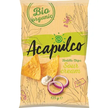 Chips Poco Loco BIO Tortilla chips cibule a zakysaná smetana