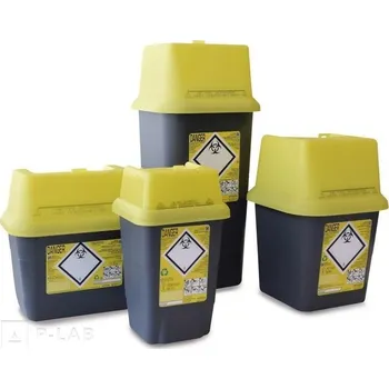 Odpadkový koš Nádoba na nebezpečný odpad (Objem (l): 1, Rozměry (mm): 108 x 90, Výška (mm): 187, Velikost otvoru (mm): 58 x 36, Balení (ks): 10)