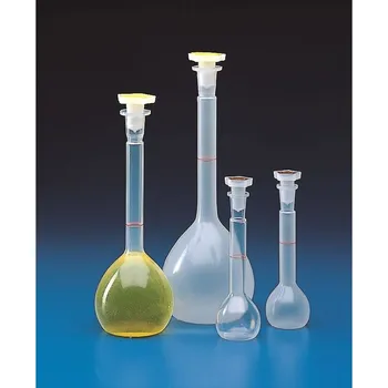 Baňka odměrná PP a TPX s PE zátkou | KARTELL (Objem (ml): 100, Materiál: PP, Tolerance (± ml): 1, Hrdlo: 14/23)