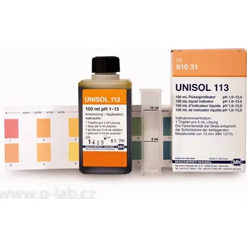 Indikátor pH UNISOL (Popis: UNISOL 113, Rozsah pH: 1-13, Rozlišení pH: 1, Balení: 100 ml)