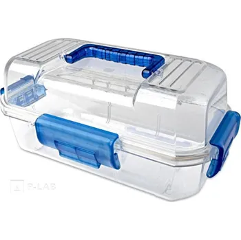 Úložný box Box přenosný DuraPorterTM | HEATHROW SCIENTIFIC (Barva: Čirá s modrými přezkami a držadlem, Balení (ks): 1)