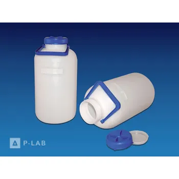 Láhev zásobní širokohrdlá silnostěnná HDPE | KARTELL (Objem (ml): 5 000, Vnější průměr láhve (mm): 170, Výška (mm): 340, Vnější průměr hrdla (mm): 94, Vnitřní průměr hrdla (mm): 84, Balení (ks): 1)