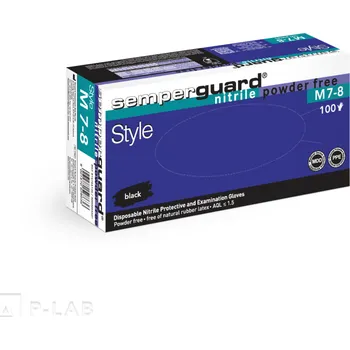 Pracovní rukavice Rukavice vyšetřovací nitrilové černé Nitrile Style | SEMPERGUARD (Velikost: XL, Balení: Karton, Balení (ks): 10x100)