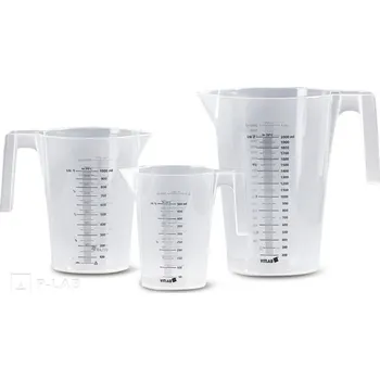 Džbánek odměrný vysoký PP | VITLAB (Objem (ml): 250, Dělení (ml): 5, Průměr (mm): 75, Výška (mm): 115, Balení (ks): 1)