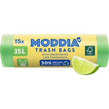 Pytle na odpadky Moddia Odpadkové pytle 35 l s vůní limetky a zatahovací páskou