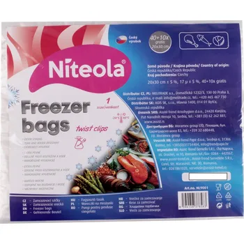 Potravinová fólie Niteola Zamrazovací sáčky 20×30 cm