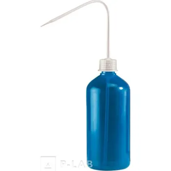 Střička úzkohrdlá PE barevná | VITLAB (Barva: zelená, Objem (ml): 500, Průměr (mm): 74, Výška bez víčka (mm): 180, Balení (ks): 1)