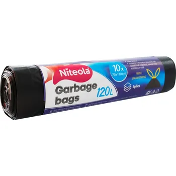 Pytle na odpadky Niteola Pevné zatahovací igelitové sáčky na odpad 120 l