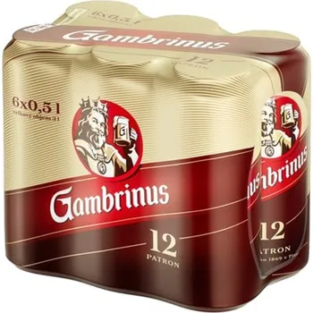 Pivo Gambrinus 12 6×0,5 l plech