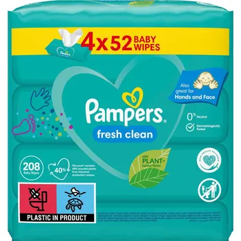 Dětský vlhčený ubrousek Pampers Fresh clean vlhčené ubrousky 4×52 ks