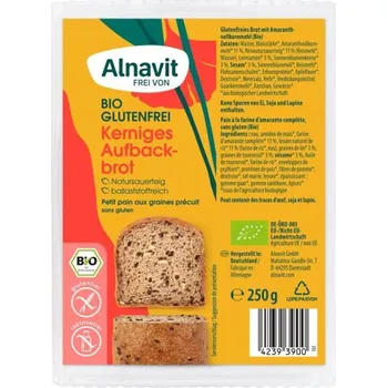 Pečivo Alnavit BIO Bezlepkový chléb s celozrnnou amarantovou moukou k dopečení