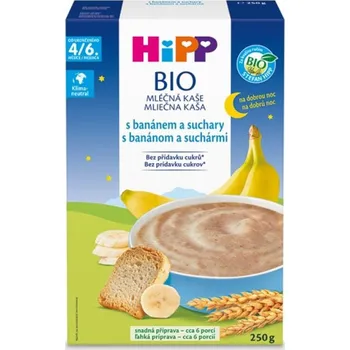 Dětská výživa HiPP BIO Kaše na dobrou noc s banánem a suchary
