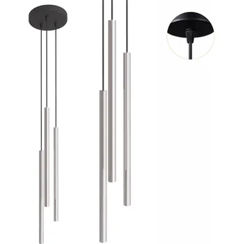 Závěsná lampa MODERNÍ kovová černá stříbrná 125cm CR0049 MODI stropní