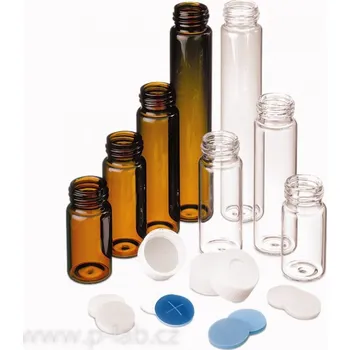 Vialka šroubovací ND24 (EPA) (Objem (ml): 20, Průměr (mm): 27,5, Barva: Čirá, Výška (mm): 57,0, Balení (ks): 100)