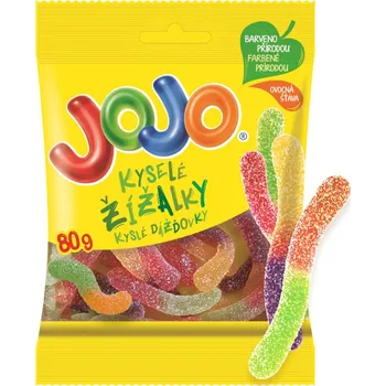 Cukrovinka Jojo Kyselé žížalky želé bonbóny s ovocnými příchutěmi