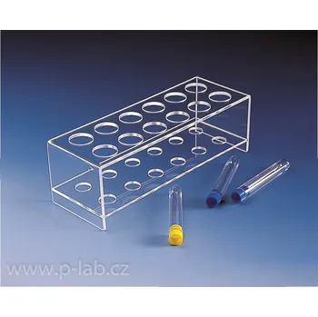 Stojánek na zkumavky PMMA | KARTELL (Průměr zkumavky (mm): 35, Počet otvorů : 12, Rozměry (mm): 97 x 289 x 81, Balení (ks): 1)