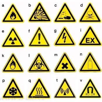 Samolepící etiketa Štítky výstražné (Popis: Elektromagnetické pole, Obrázek: t, Délka strany (mm): 200 , Balení (ks): 1)