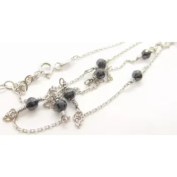 Řetízek Klenoty Budín Dámský zlatý náhrdelník z bílého zlata s černými zirkony 585/2,25gr 45+5cm HK4062 (Klenoty Budín Dámský zlatý náhrdelník z bílého zlata s černými zirkony 585/2,25gr 45+5cm HK4062)