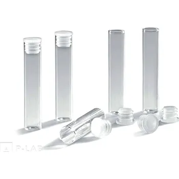 Laboratorní baňka Vialka 2,5 ml s vnitřním zamačkávacím víčkem (Objem (ml): 2,5, Průměr (mm): 10, Výška (mm): 50, Balení (ks): 496)