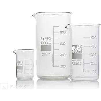 Kádinka vysoká s výlevkou (Objem (ml): 150, Průměr (mm): 54, Výška (mm): 95, Balení (ks): 1, Materiál: PYREX®)