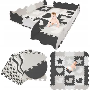 Sada pěnových puzzlí 'Zvířata' 120x120 šedé