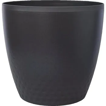 Květináč Plastia Obal na květináč Perla Ø 14 cm, tmavě šedý
