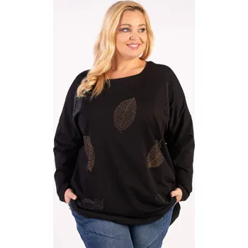 Dámská halenka Listová halenka Barva: Černá, Velikost: Jedna Velikost