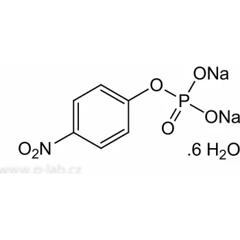 Průmyslové lepidlo p-NITROFENYLFOSFÁT DISODNÝ HEXAHYDRÁT (Specifikace: min 99 %, pro biochemii, Balení: 100 g)