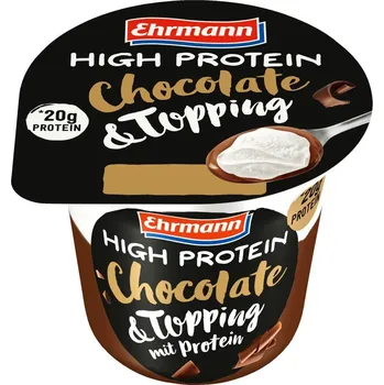 Protein Ehrmann High Protein pudding s toppingem čokoláda