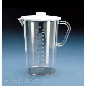 Džbánek odměrný vysoký PP s víčkem | VITLAB (Objem (ml): 2 000, Dělení (ml): 20, Průměr (mm): 150, Výška (mm): 220, Balení (ks): 1)