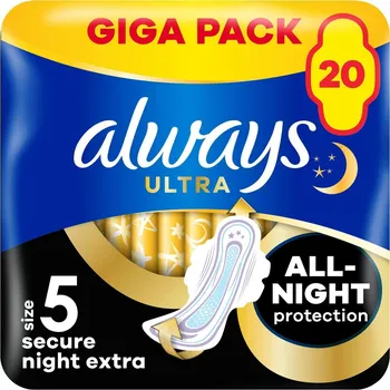 Menstruační vložka Always Ultra Secure Night Extra Hygienické vložky s křidélky