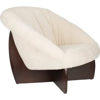 Křeslo Béžové bouclé lounge křeslo DUTCHBONE EMILIUS