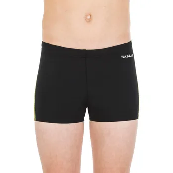 Pánské plavky DECATHLON Chlapecké boxerkové plavky 500 Fitib 5-6 LET ZELENÁ|ČERNÁ|ŽLUTÁ