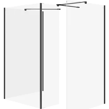 CERSANIT 3D Sprchový kout Cersanit Mille 90x90x90x30x200 walk-in pevná stěna černý set B807, S601-194 S601-194