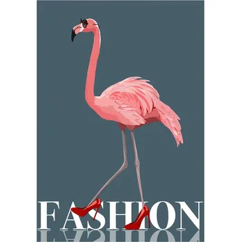 Plakát Plakát, Obraz - Fashion Flamingo, ByKammille