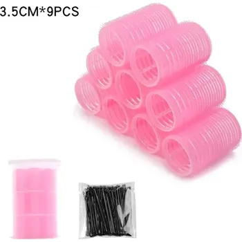 Kadeřnické nůžky Sada růžových plastových natáček na vlasy | Natáčky, Kadeřnické potřeby 9 ks - 3,5 cm