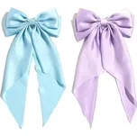 Mašle do vlasů pro ženy | spona do vlasů, ozdobné doplňky 2 ks - světle modrá fialová