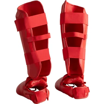 Chránič holeně pro bojový sport OUTSHOCK Chránič holeně a nártu na karate 900 červený XL ČERVENÁ