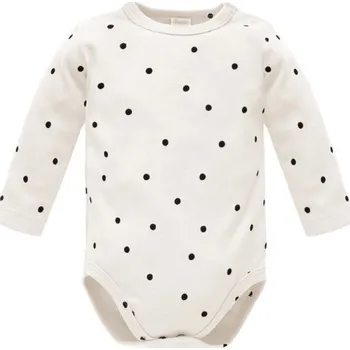 Kojenecké oblečení PINOKIO Body dlouhý rukáv Tres Bien puntíky KRÉMOVÁ - 74